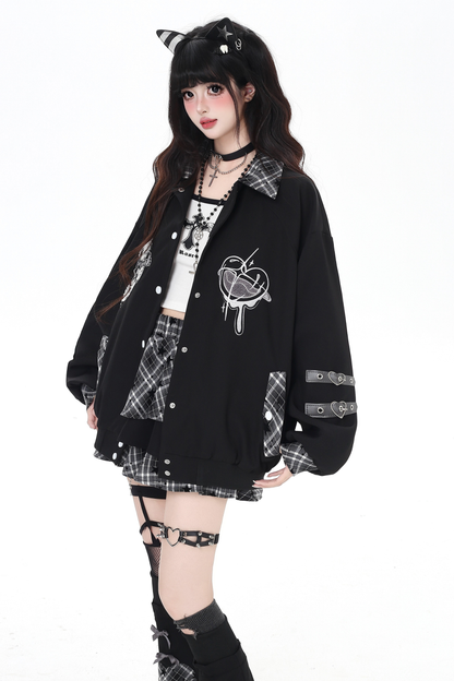 Dark Heart Contrast Casual Jacket