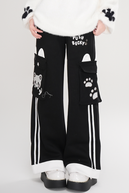 キュートキャットイヤースポーツスウェットパンツ