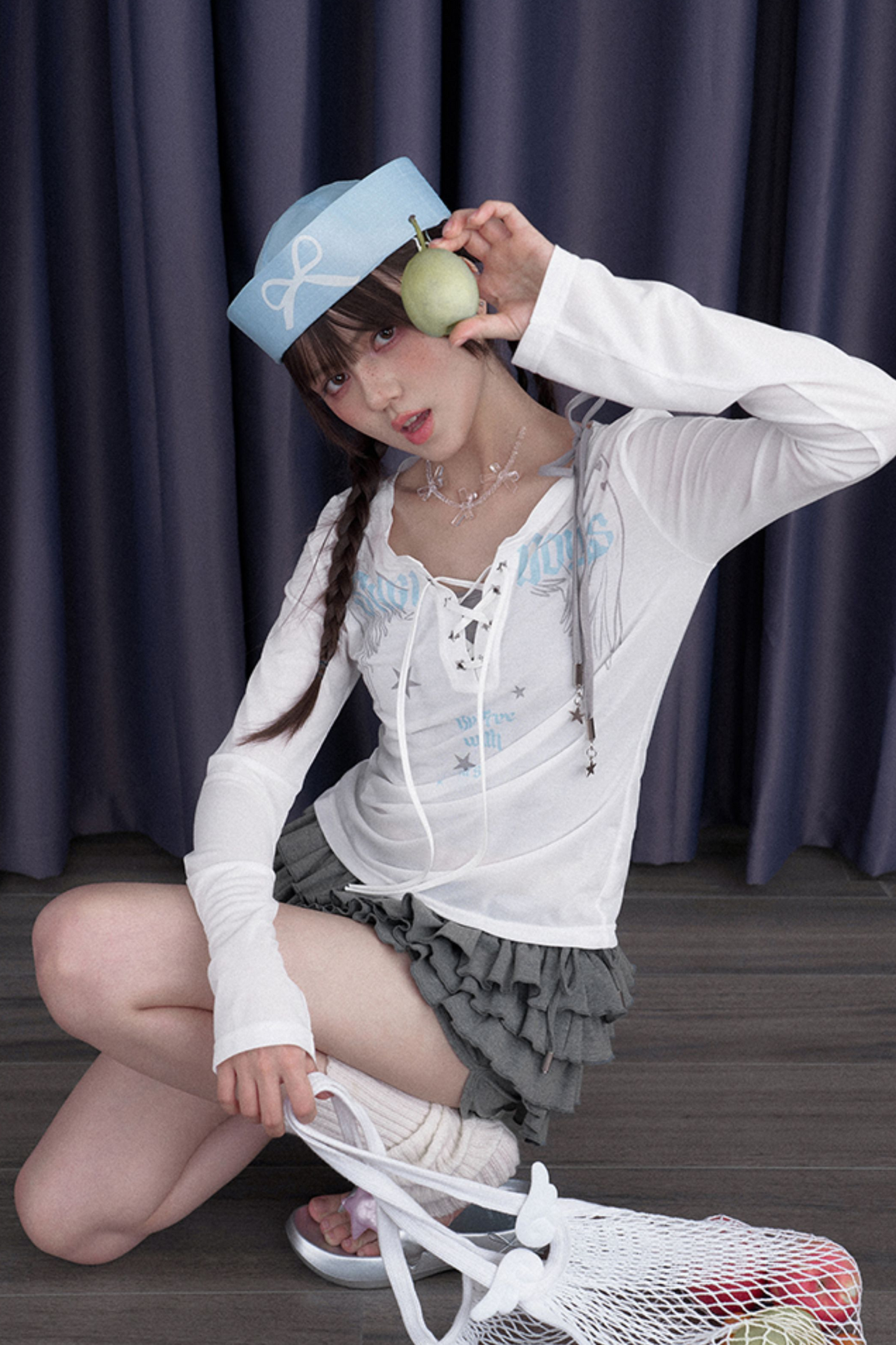 White Angel Wing Blouse + Inner Sleeveless Top