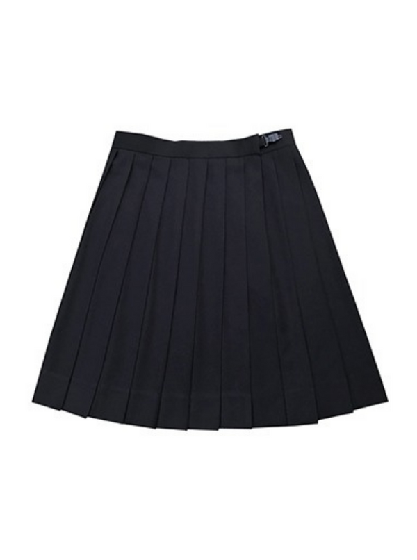 Bow tie blouse + ribbon design vest + pleated skirt