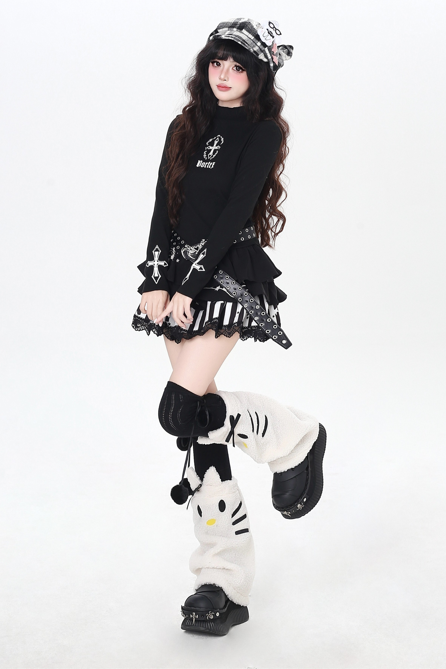 クロススリムタートルネックトップス