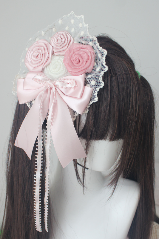 スイートシルクサテンバレヘッドバンド+ヘアクリップ+カチューシャ+リボン+チョーカー