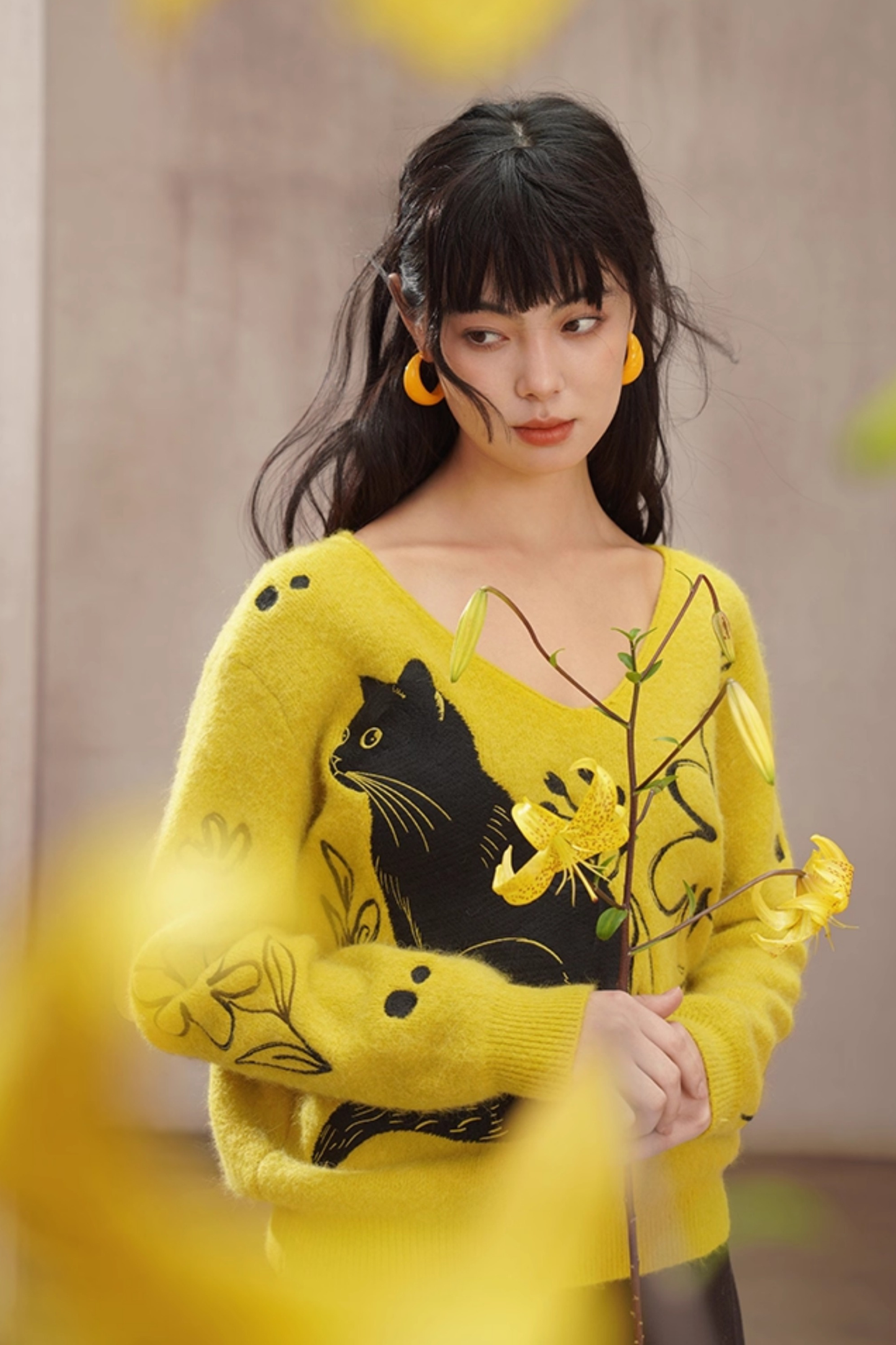 Cat Sweater Pullover Knit