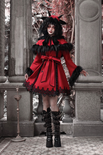 Gothic Carol Dark Cloak Bat Collar Coat