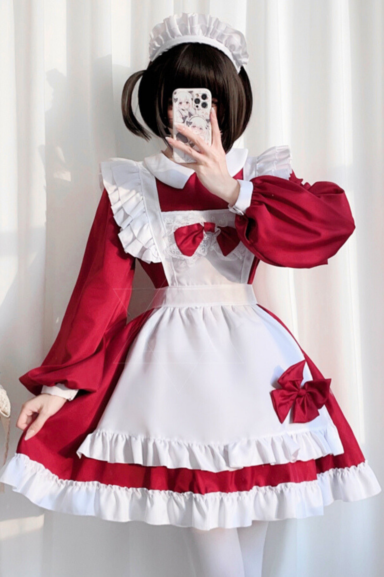 Sweet Red Ribbon Maid Set