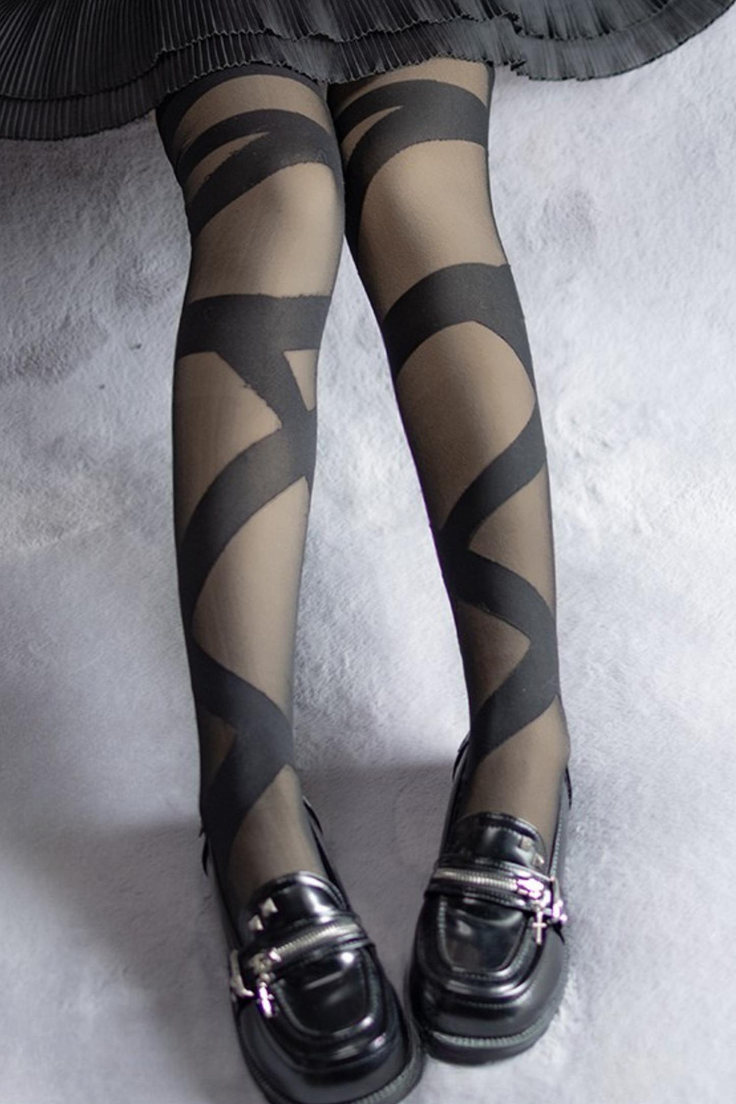 Sheer Cross Lolita Tights