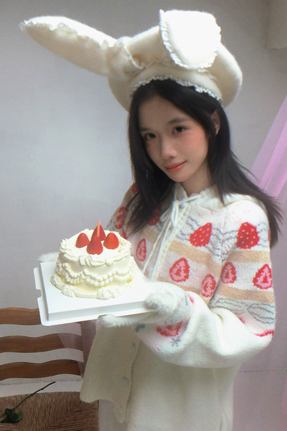 Strawberry Cake Mohair Cardigan