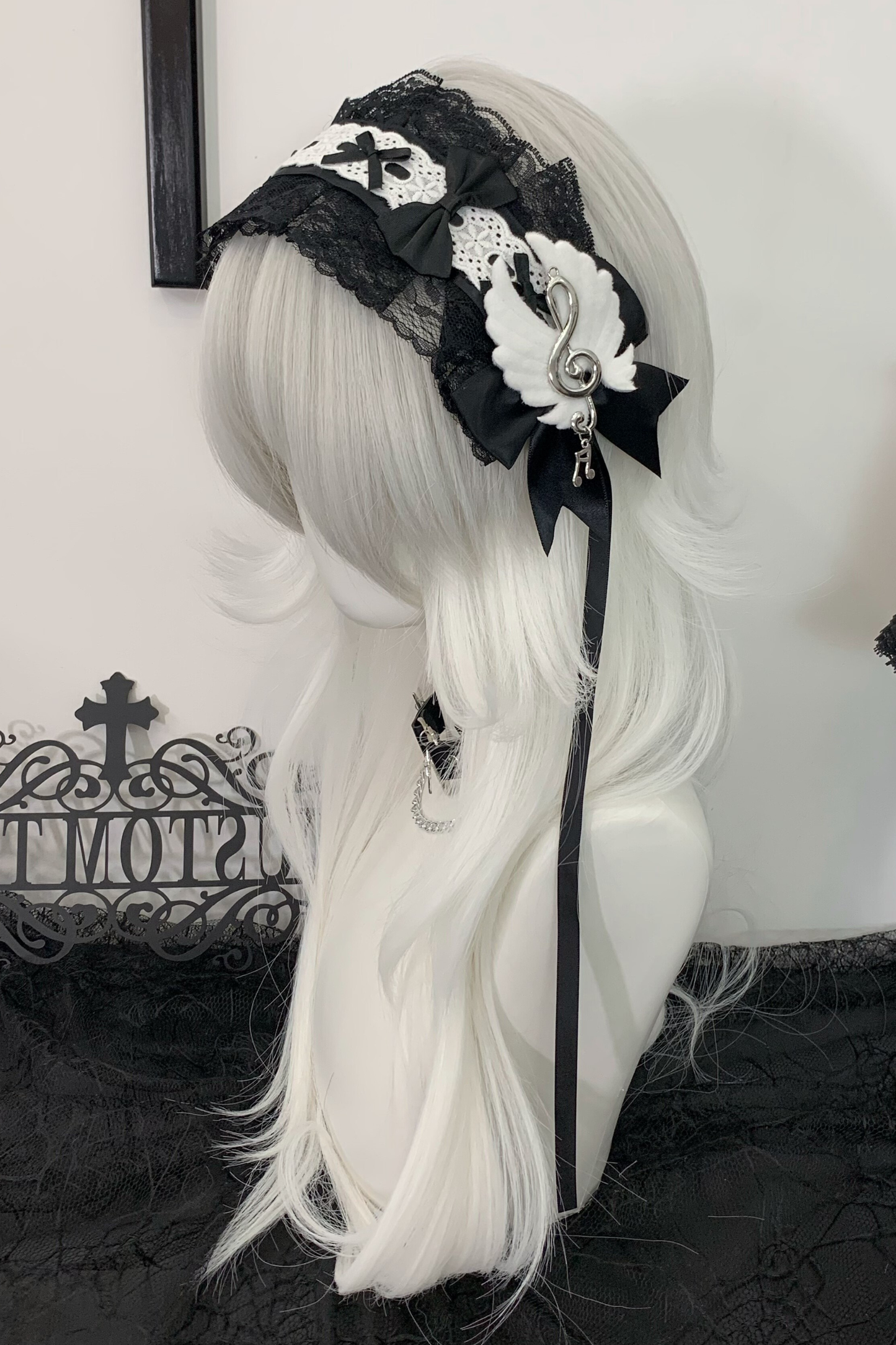 ゴシックレースリボンヘッドバンド