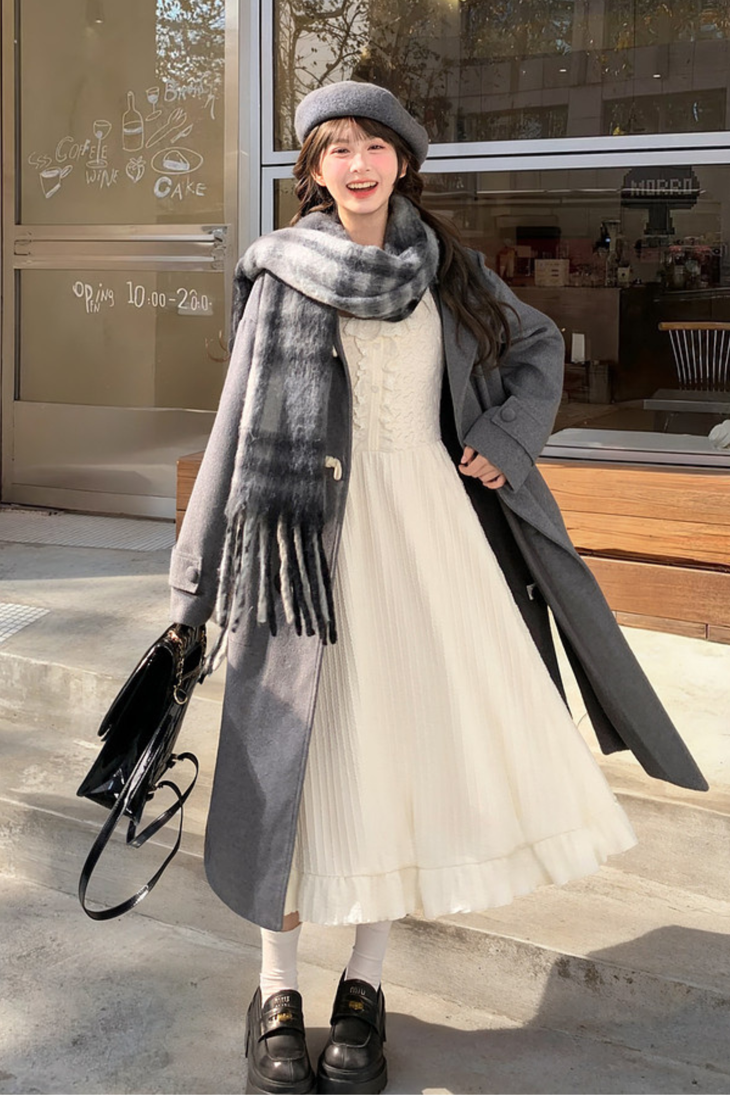 レーススクエアネックフェアリードレス