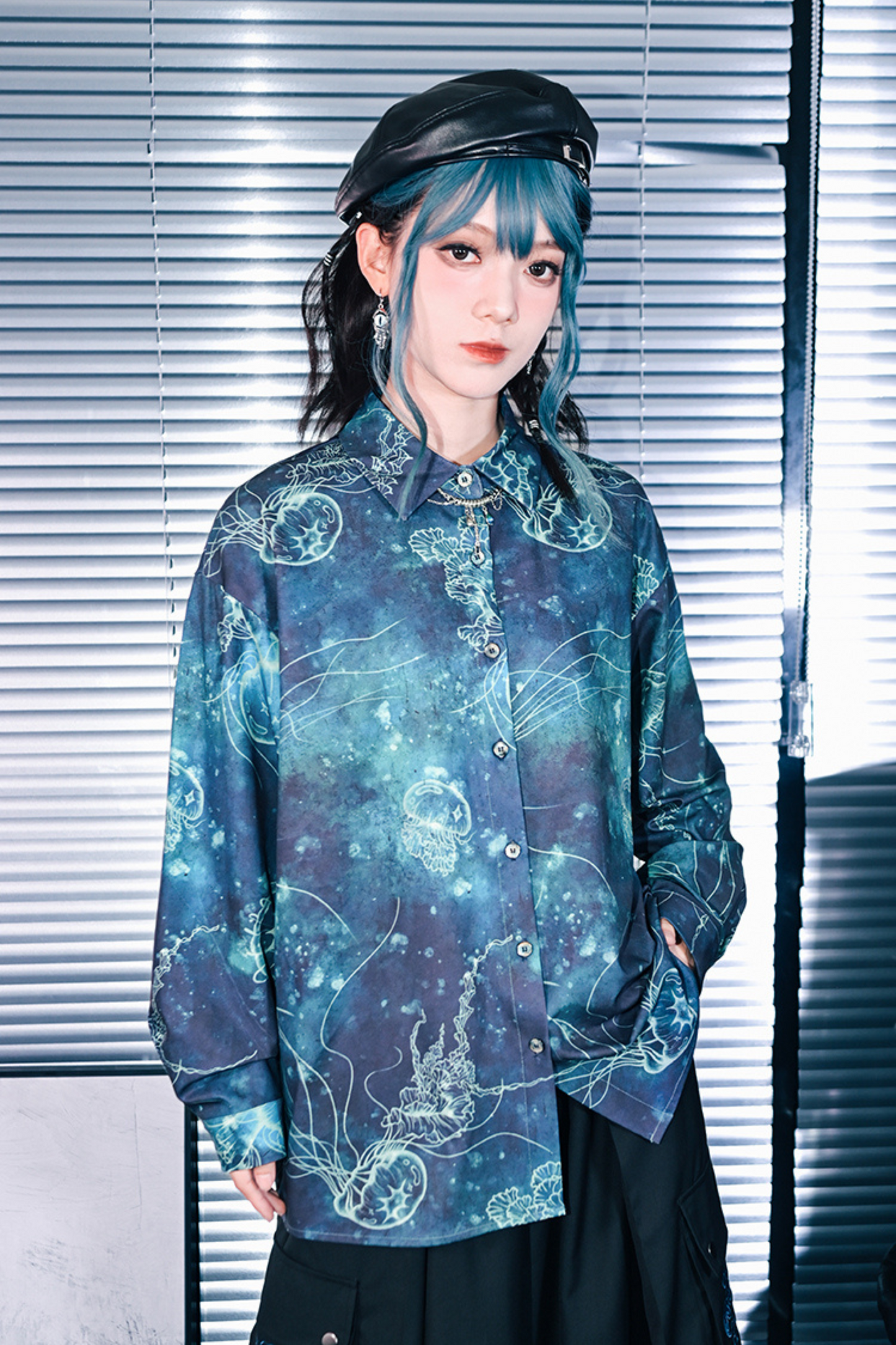 クラゲプリントシャツ