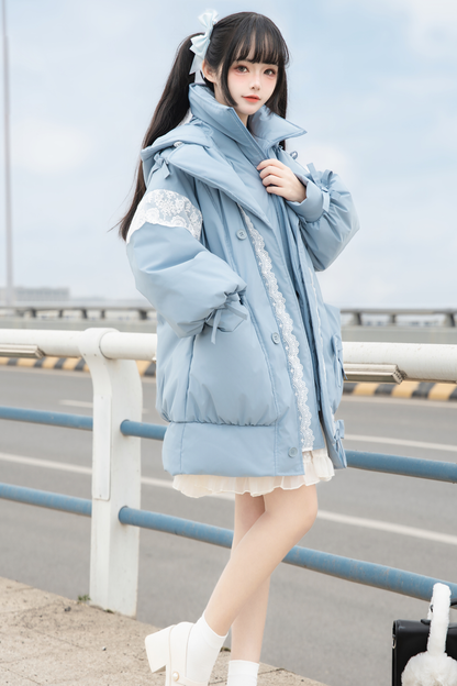 レースレイクフロストフーデッドコート