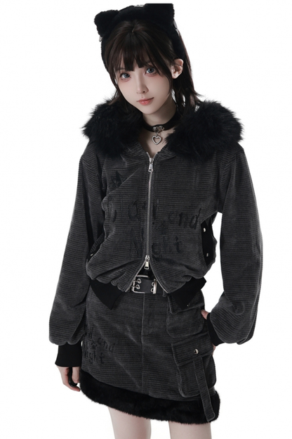 リトルウルフファージャケット+アシメスカート+レッグカバー