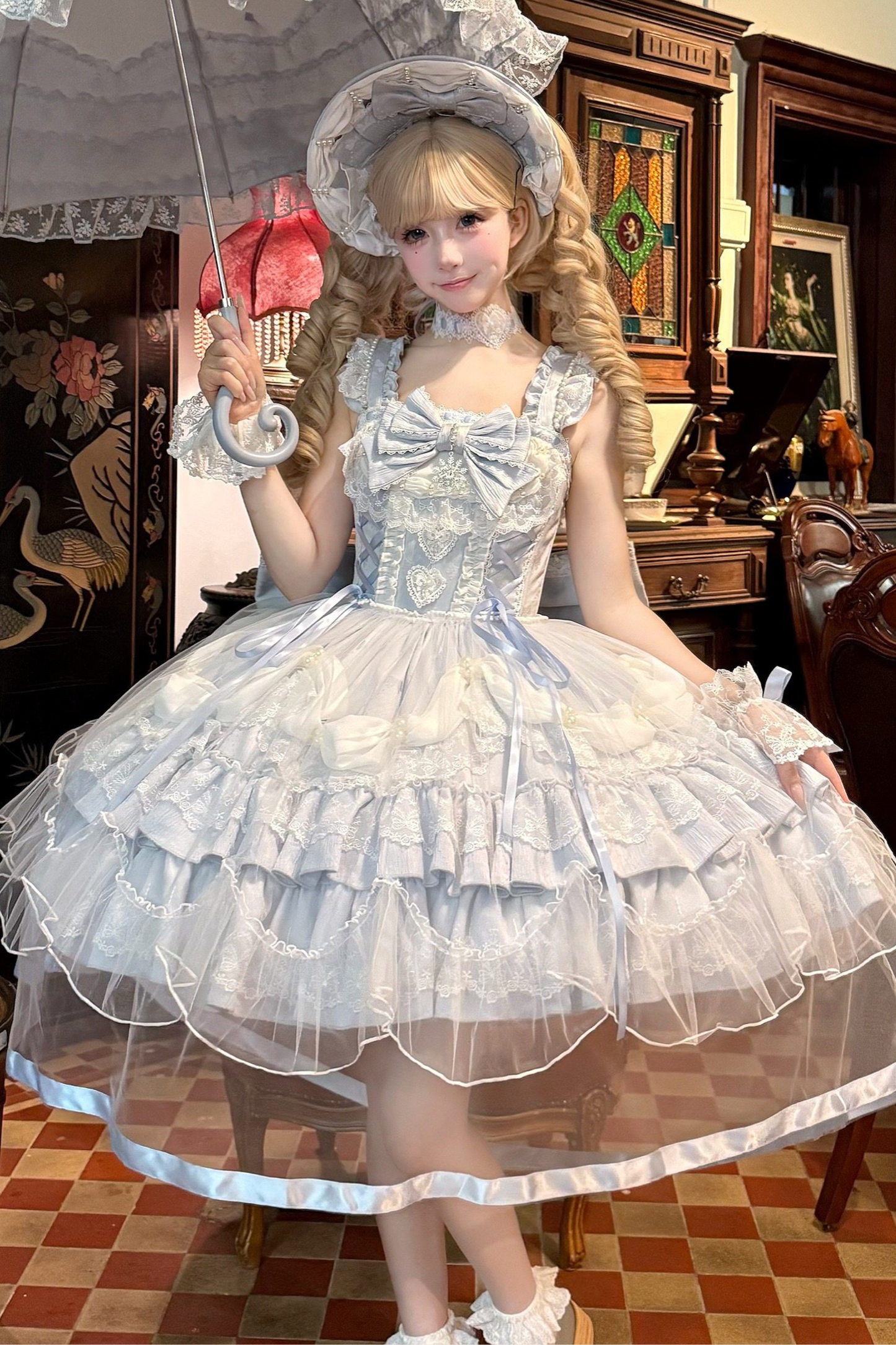 スイートフリルケーキロリータドレス