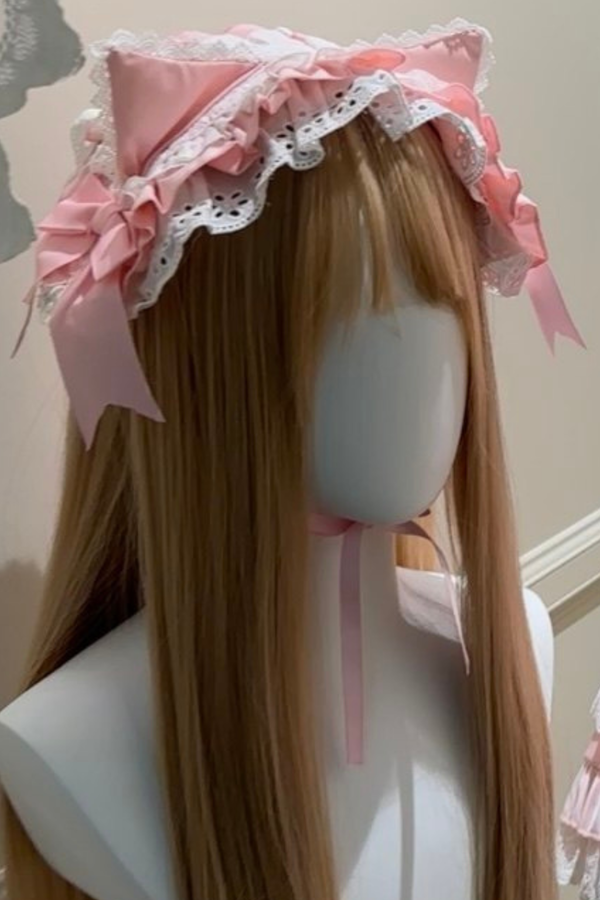 ピンキープリンセスケーキトップス+スカート+スリーブ+ヘアバンド