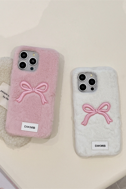 Sweet Ribbon Milky Fur iPhone Case