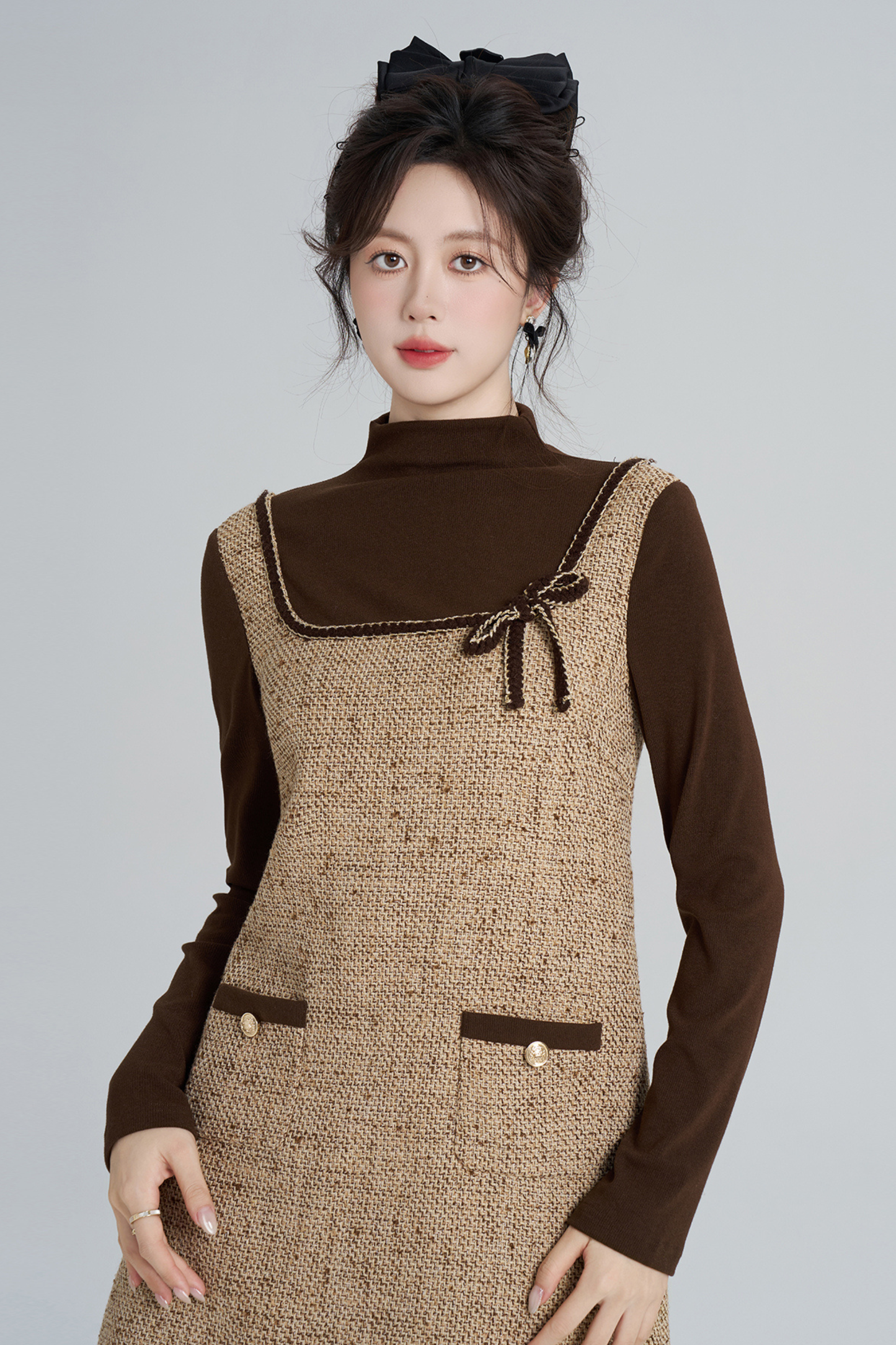 コーヒーカラードプレッピードレス