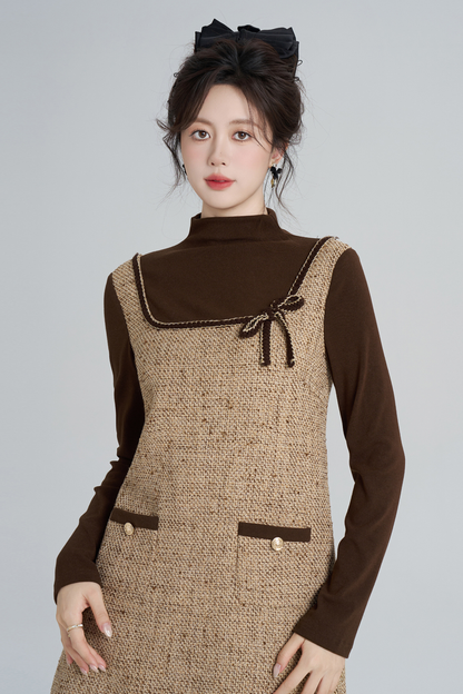 コーヒーカラードプレッピードレス