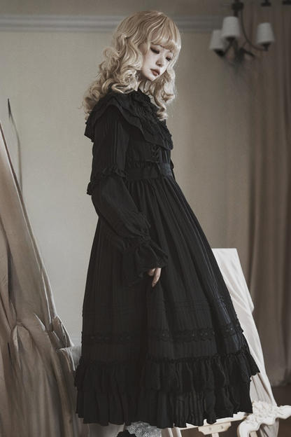 Classic Dark Gothic Style Doll Dress + Baby Hat