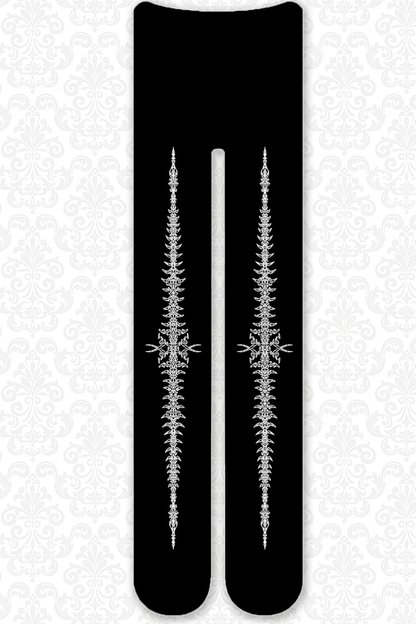 シルバーアンドブラックフォイルタイツ