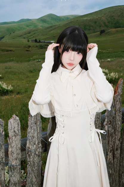 French Cape Elegant Retro Dress