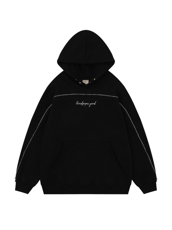 Hooded Sweatshirt with American Style Zip Design