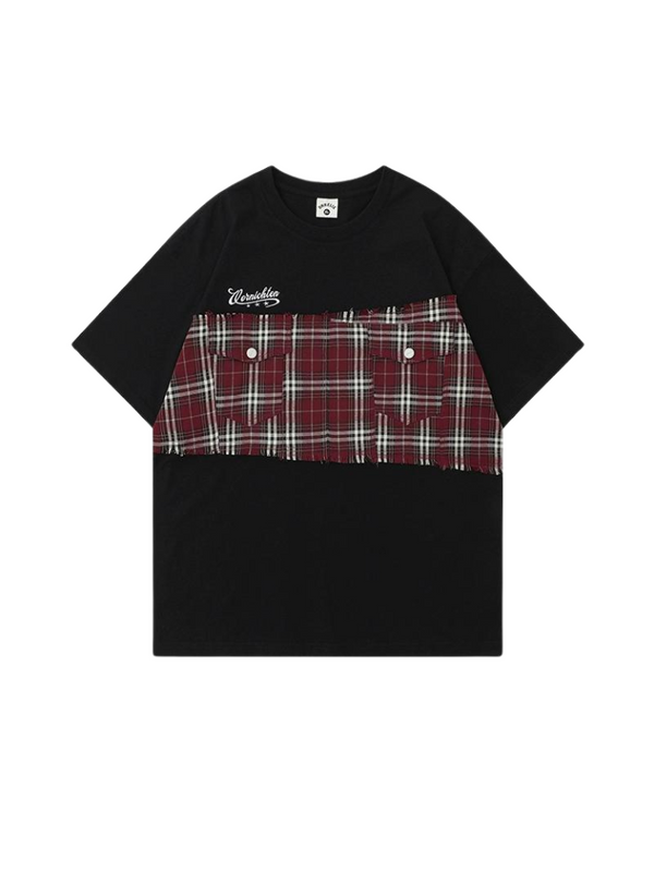 チェックルーズオーバーサイズT シャツ