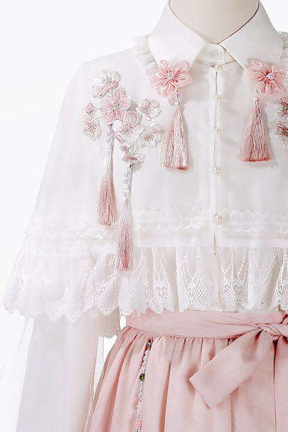 スイートフラワーショール+ブラウス+スカート