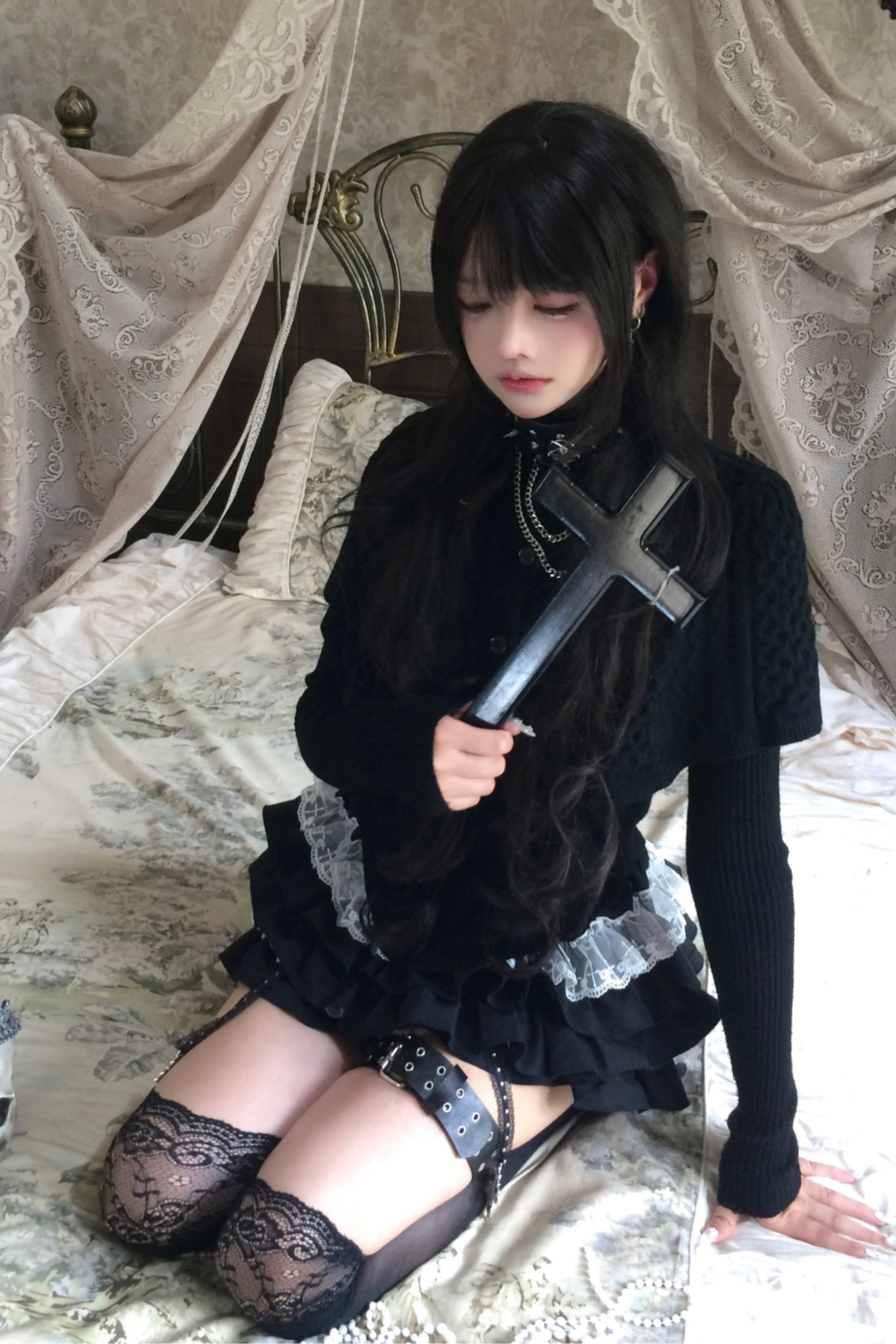 フレンチダークトップス+ケーキスカート