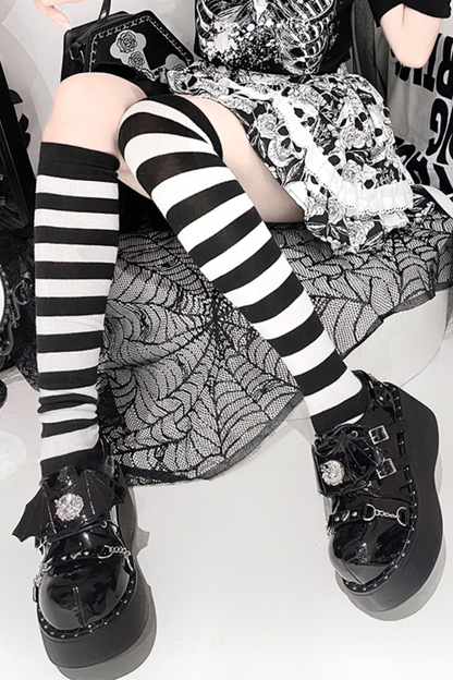 パンクプラットフォームダークシューズ