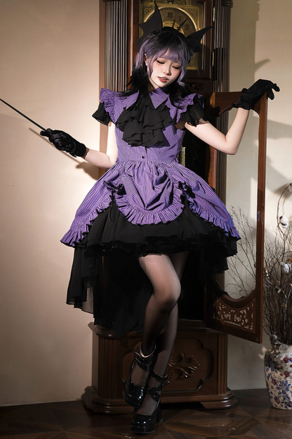 Striped Lolita Dress + Skirt + Collar