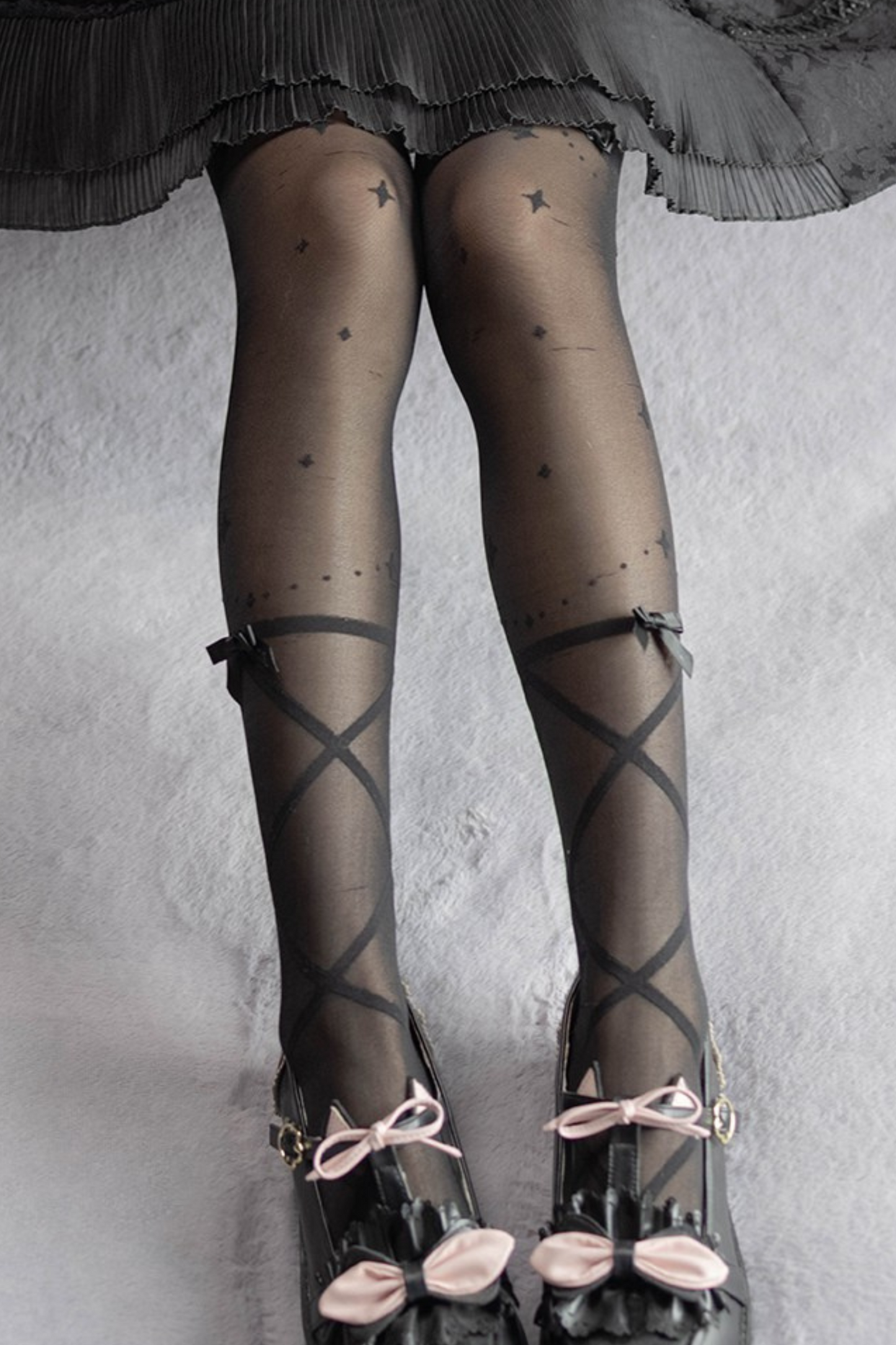 Ribbon design sweet Lolita tights