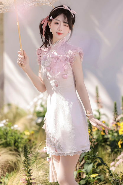 ストロベリースイートチャイナノースリーブドレス