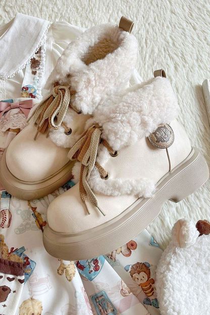 Retro Plush Snow Boots