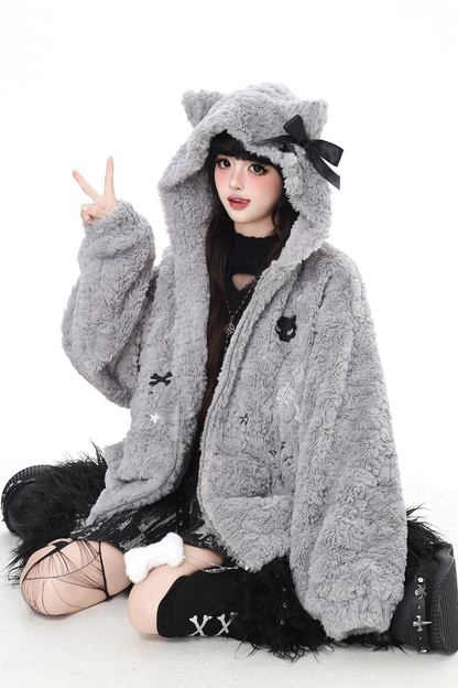 リボンキャットフードファージャケット