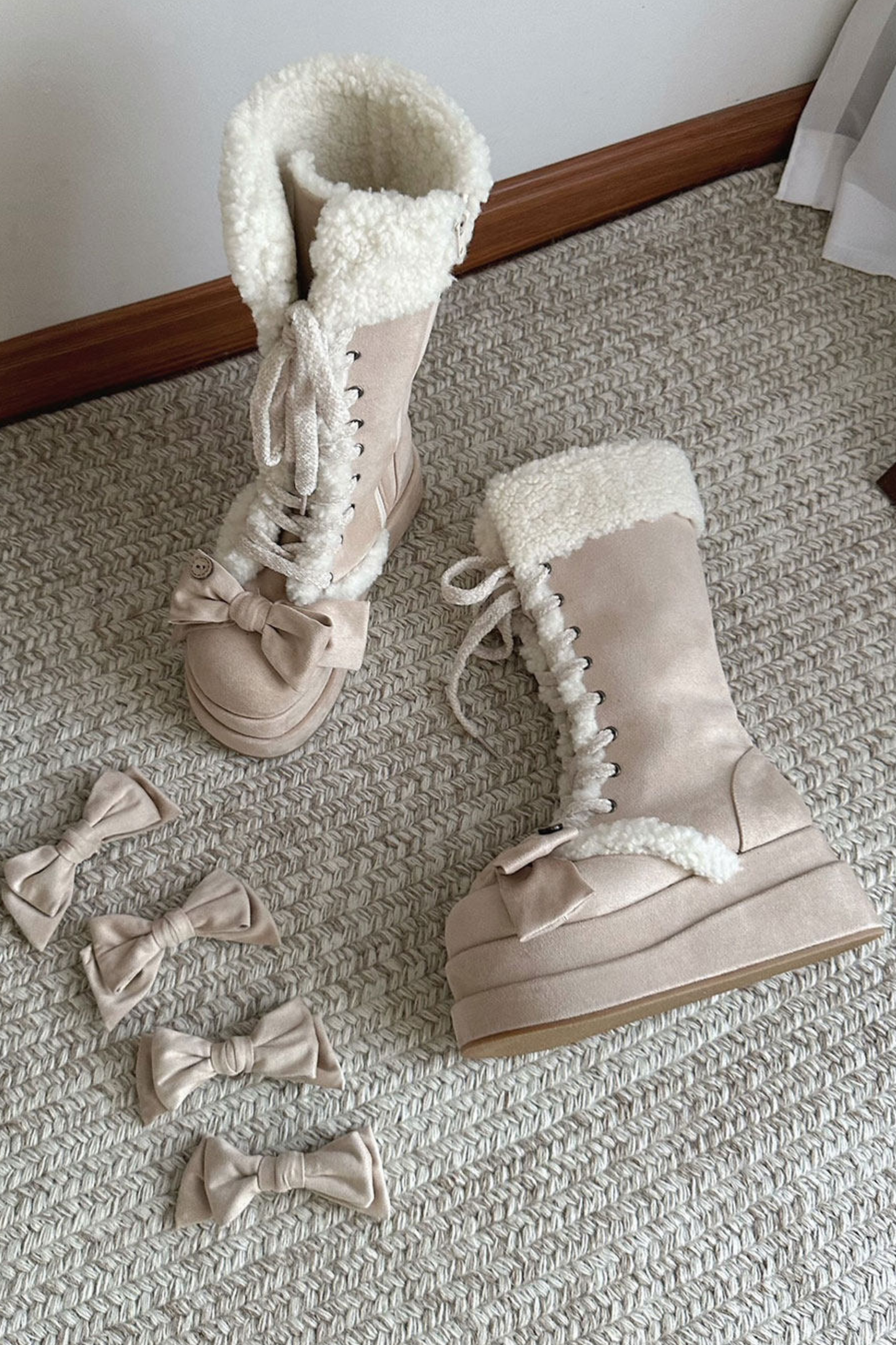 リボンロリータスノーブーツ