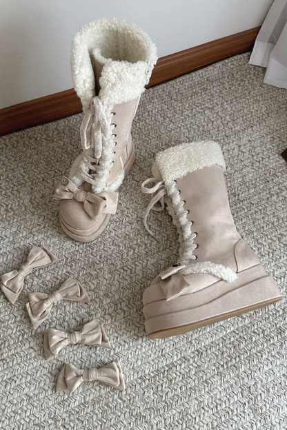 リボンロリータスノーブーツ