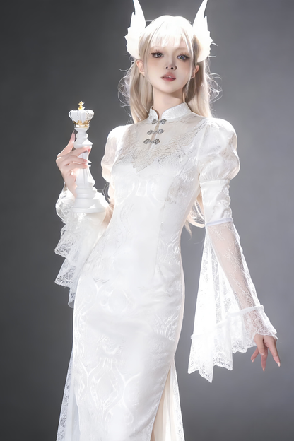 차이나 롱 슬릿 원피스