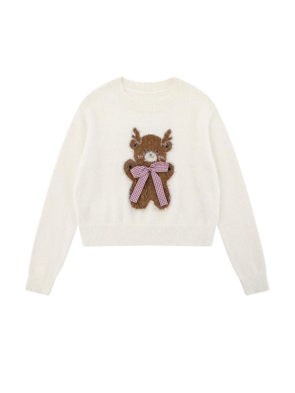 Ribbon Bear Cropped Knit