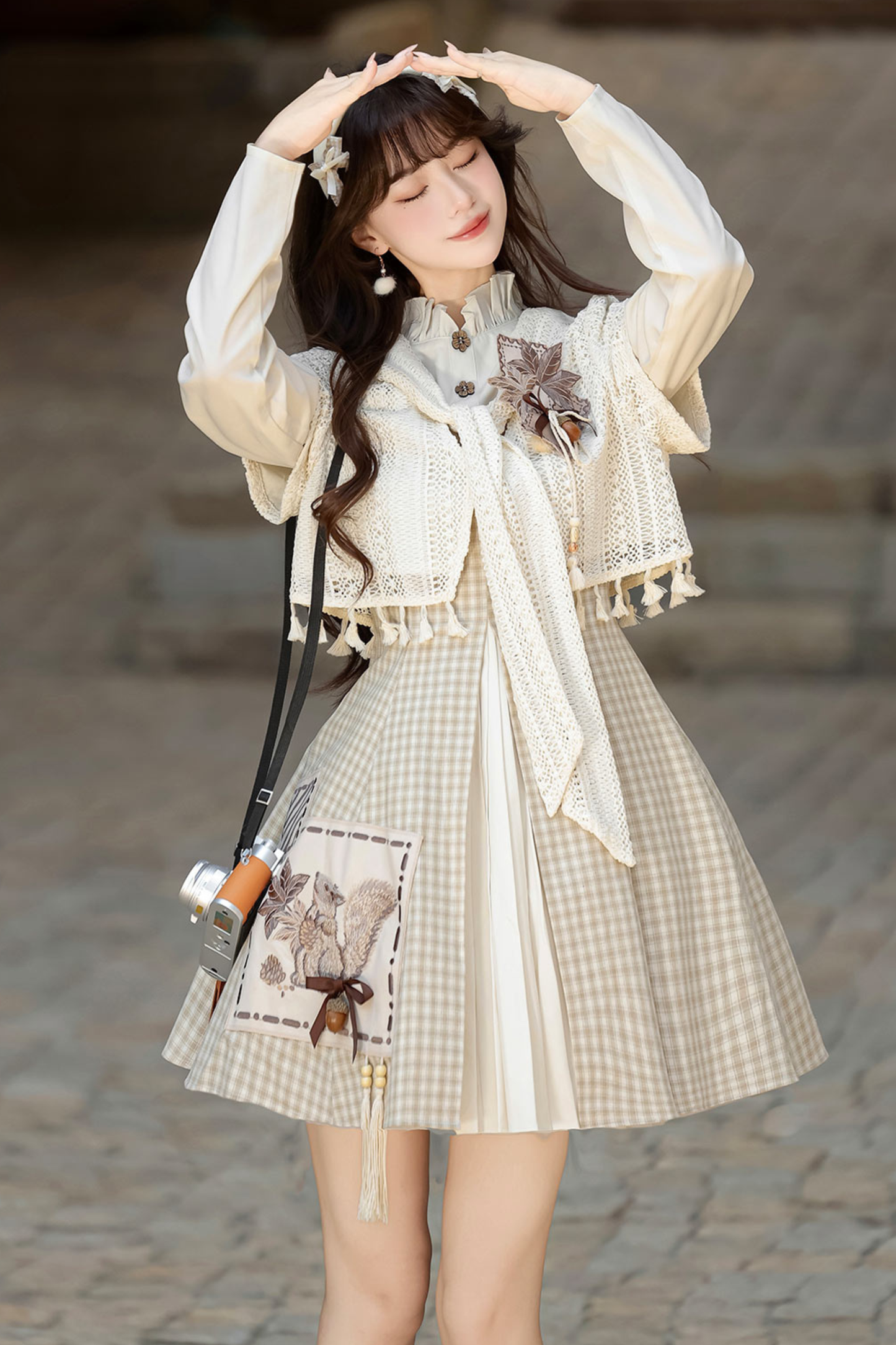 Retro Island Check Dress + Outerwear