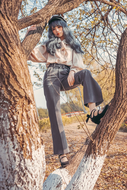 レトロシックモダンワイドレッグパンツ