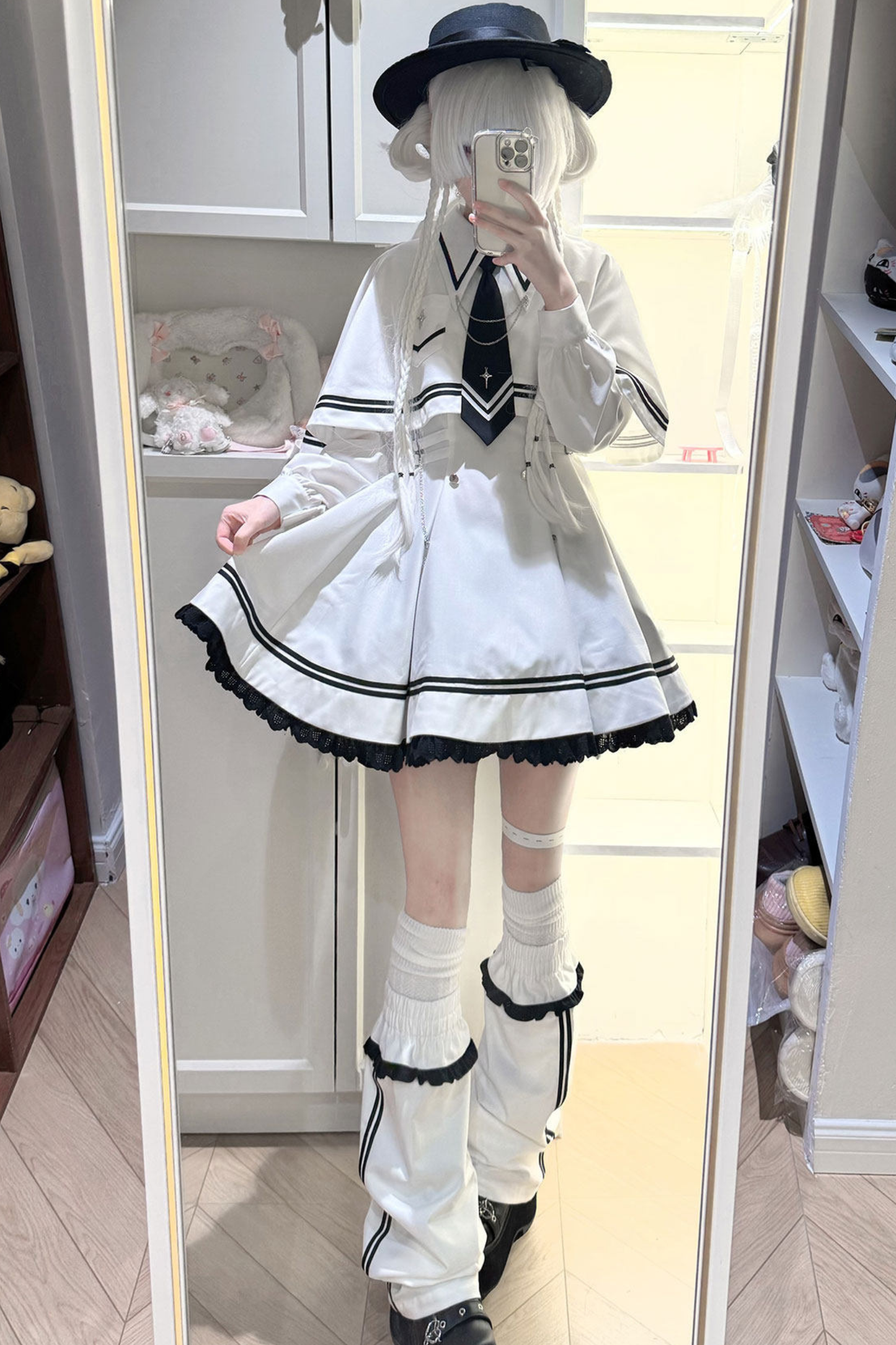 Starburst Sailor Dress Set + Leg Covers + Cape + Tie