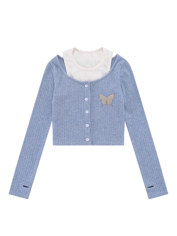 ホットガールスリムショートツーピースニットトップス