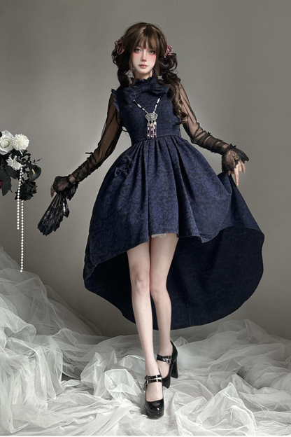 Sleeveless Fishtail Elegant Dress + Sheer Top