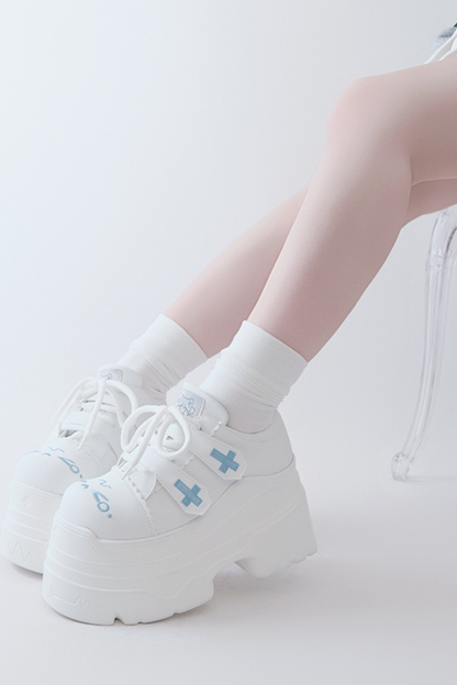 [Angel Neighborhood👼] Subculture cross thick-soled shoes