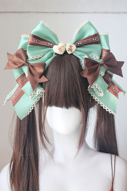 チョコレートバイカラービッグリボンカチューシャ