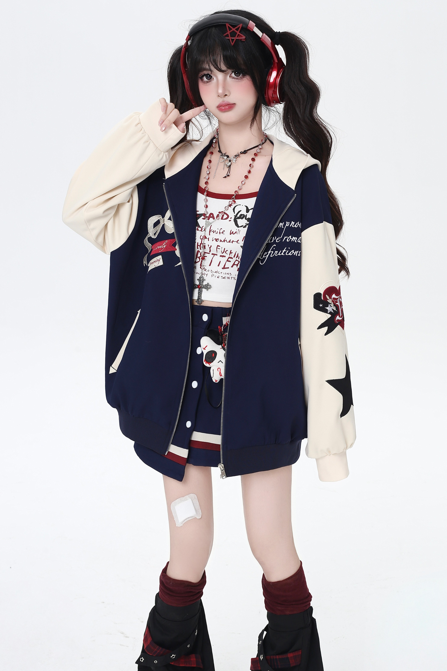 コントラストレトロアメリカンジャケット