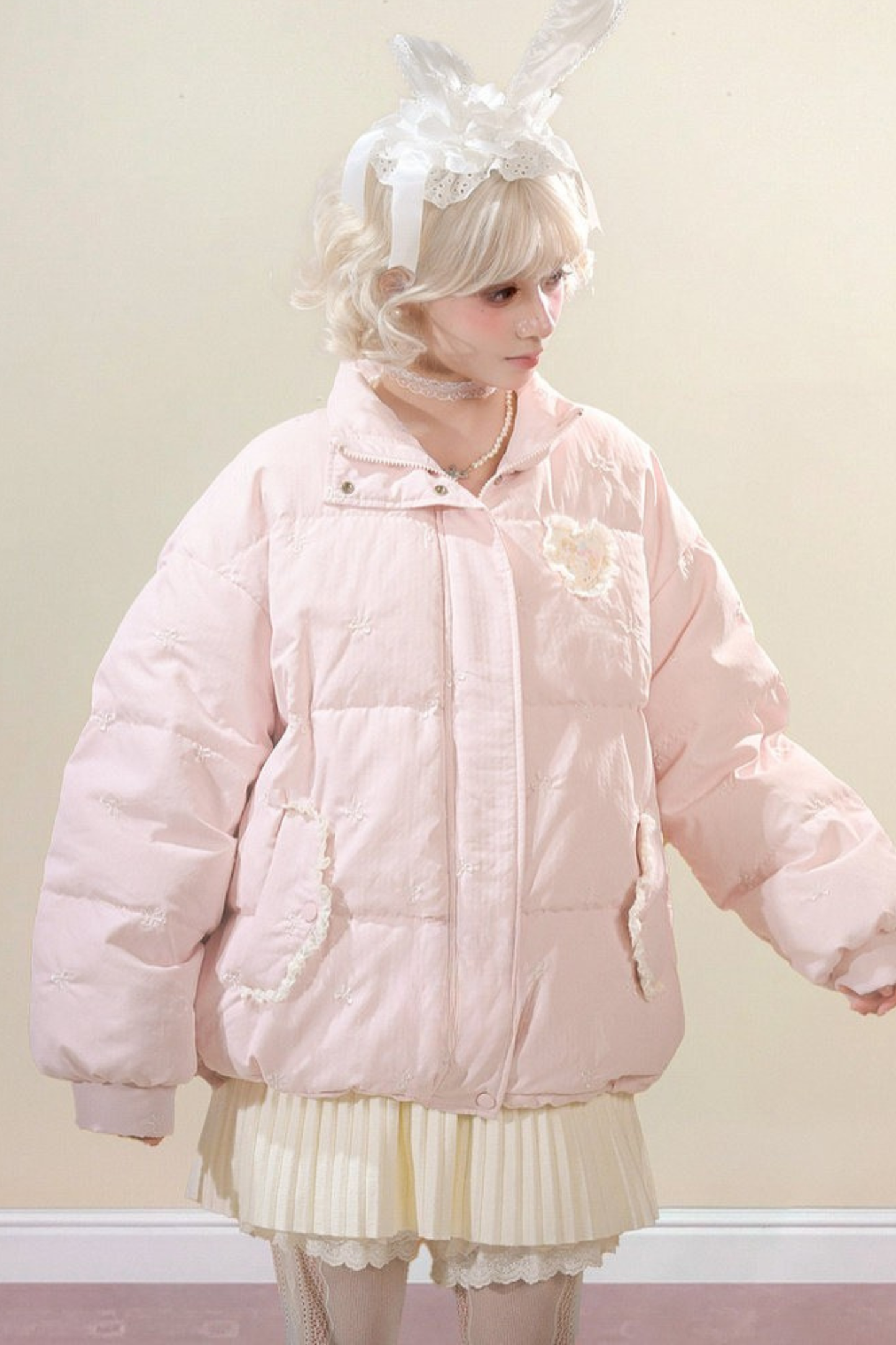 バックビッグリボンダウンジャケット