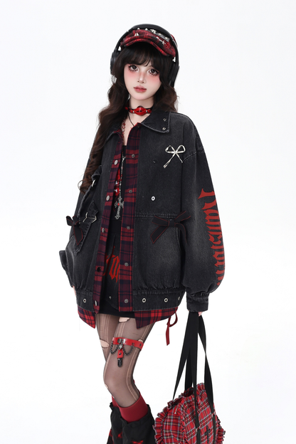 Dark Check Over Jacket