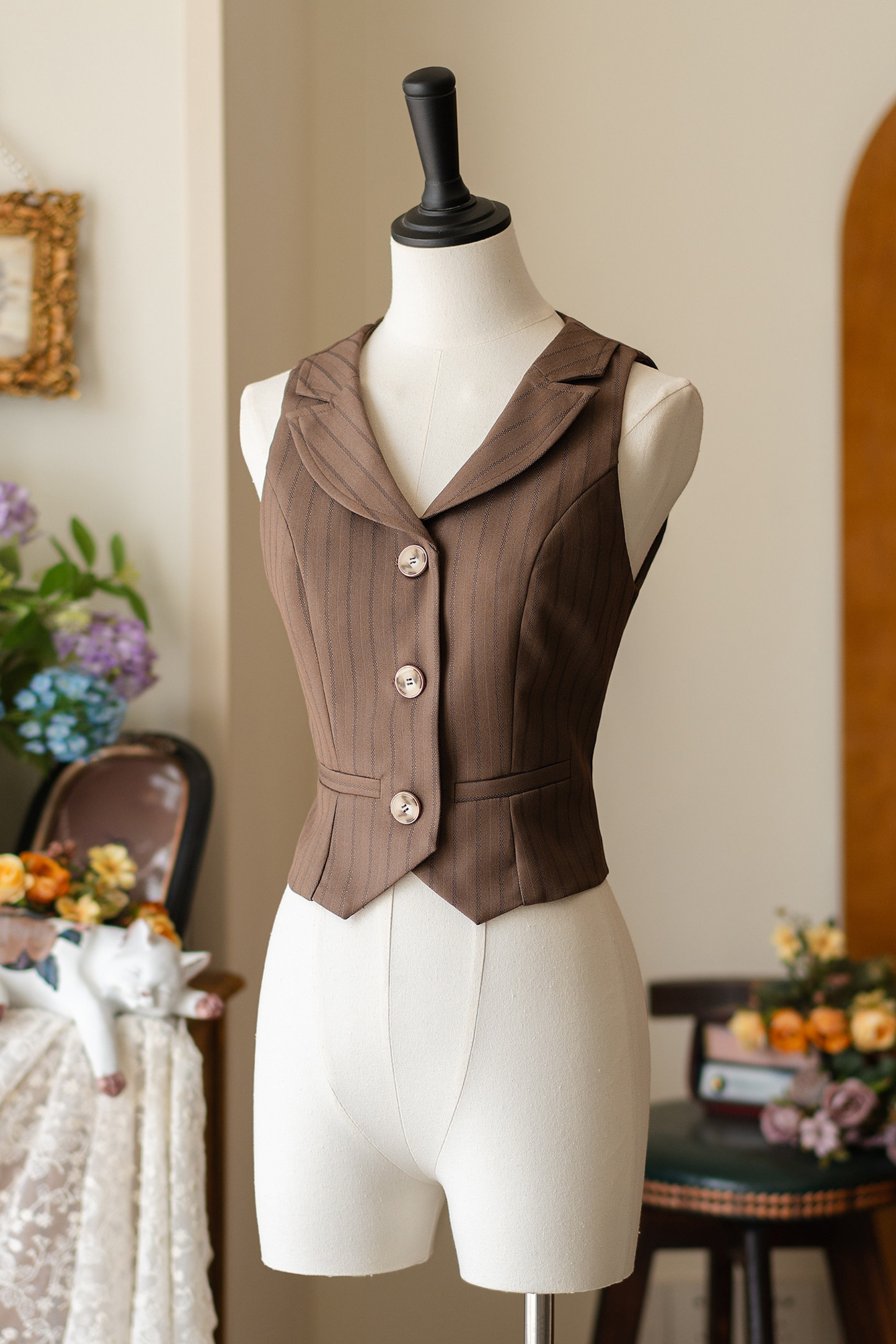 Retro Classic Forest Academy Shirt + Vest + Check Skirt