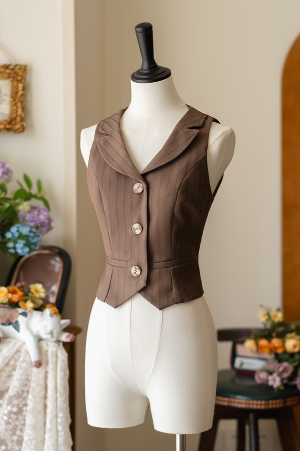 Retro Classic Forest Academy Shirt + Vest + Check Skirt